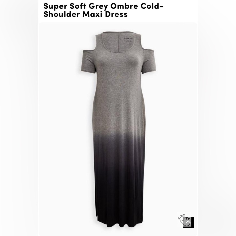 Torrid Black/gray ombre cold shoulder mani NEW Size 2 / 2X - Picture 3 of 7